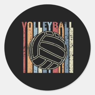 Retro Vintage Volleyball Classic Round Sticker