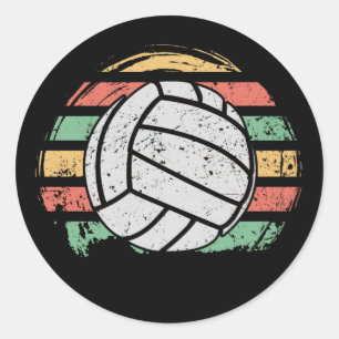 Retro Vintage Volleyball Classic Round Sticker