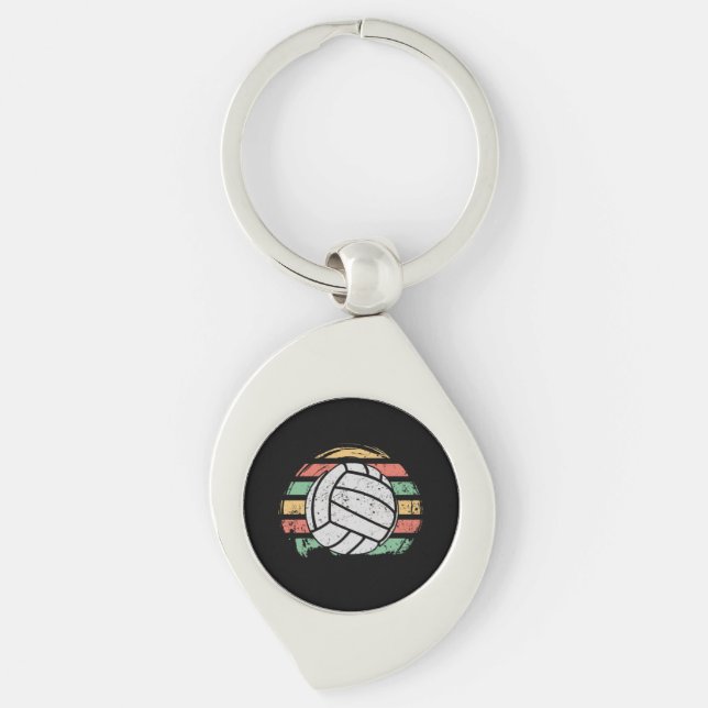 Retro Vintage Volleyball  Keychain (Front)
