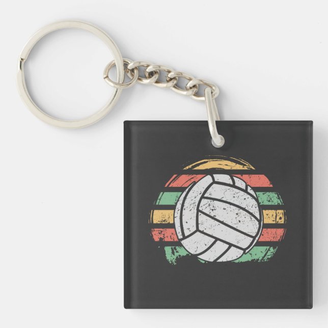 Retro Vintage Volleyball Keychain (Front)
