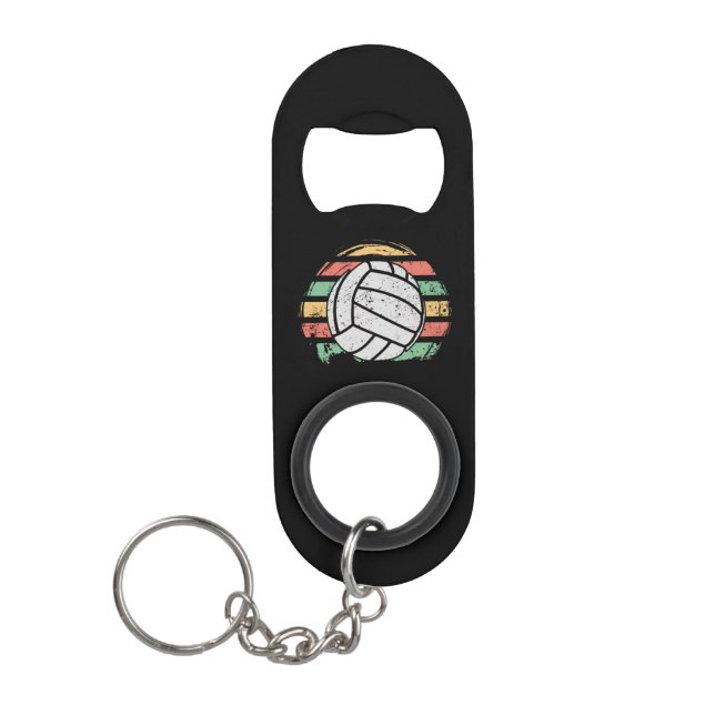 Retro Vintage Volleyball  Keychain Bottle Opener (Front)