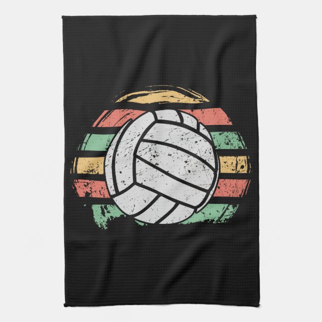 Retro Vintage Volleyball Kitchen Towel (Vertical)