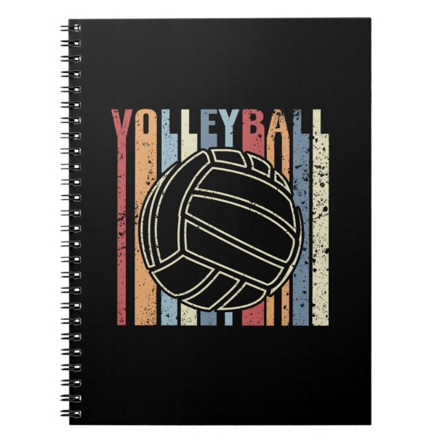 Retro Vintage Volleyball Notebook (Front)