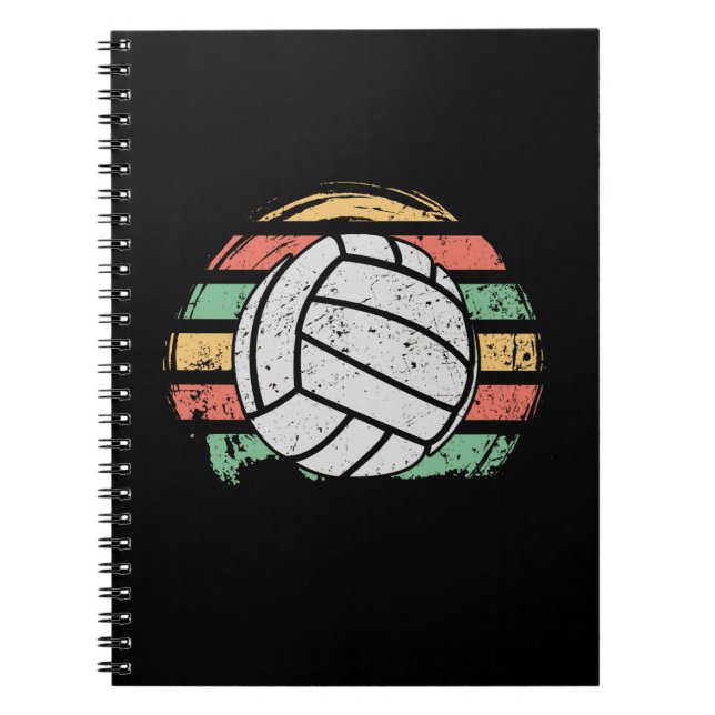 Retro Vintage Volleyball Notebook (Front)