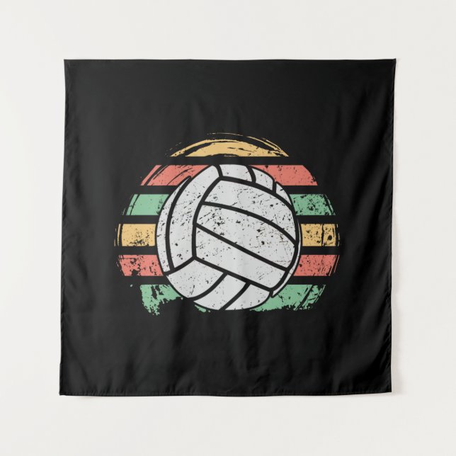 Retro Vintage Volleyball Tapestry (Front)