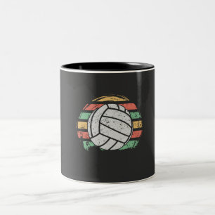 Retro Vintage Volleyball Two-Tone Coffee Mug