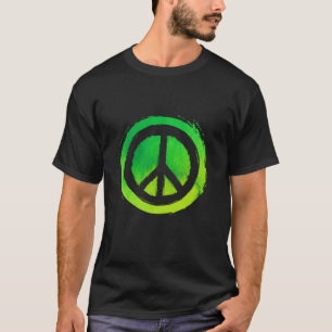 Retro Vintage Watercolor Design Peace Sign T-Shirt