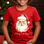 Retro Vintage Watercolor Santa Face Christmas T-Shirt<br><div class="desc">Celebrate the holiday season with this retro vintage Santa face kids' t-shirt. Featuring a charming watercolor illustration of Santa Claus,  this shirt adds a nostalgic and festive flair to your child's Christmas wardrobe. Comfortable and stylish,  it's perfect for holiday gatherings or everyday wear during the festive season.</div>