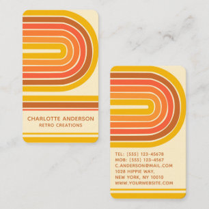 Retro Vintage Wave Abstract Trendy Name Business Card