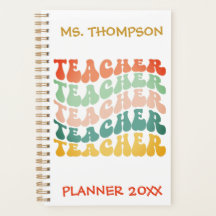 Retro Vintage Wave Typographie Nom de l'enseignant