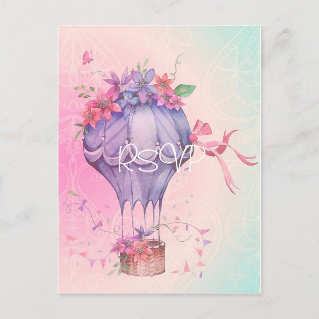 Retro Vintage Wedding Invitation RSVP with Photo Postcard (Front)