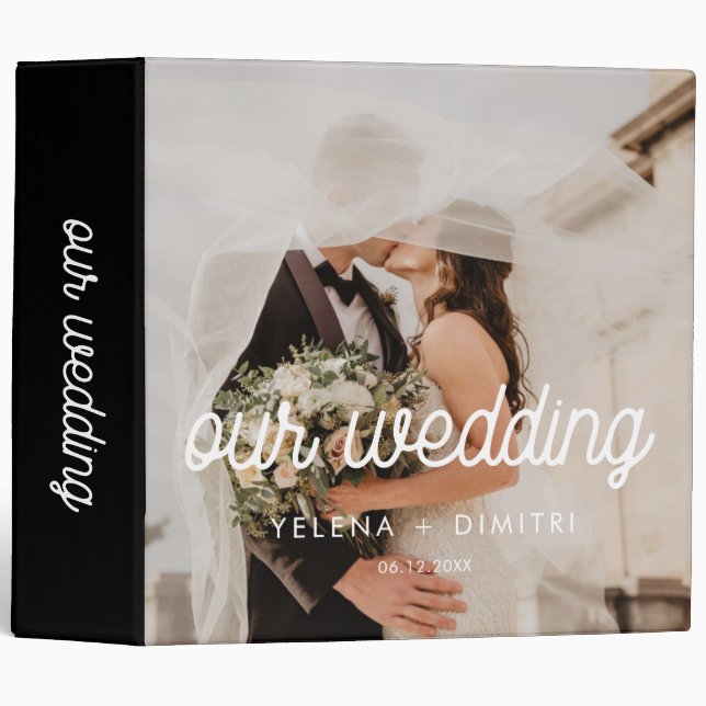 Retro vintage wedding photo album binder (Front/Spine)