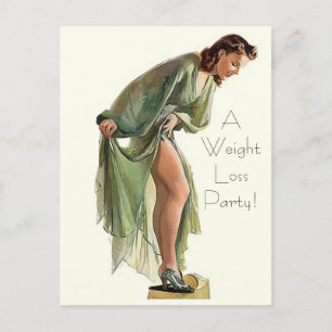 Retro Vintage Weight Loss Party Invite PC Postcard