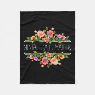 Retro Vintage Wildflower Mental Health S Awareness Fleece Blanket