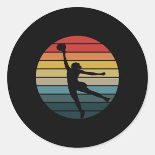 Retro Vintage Wnba Basketball Logo  Classic Round Sticker
