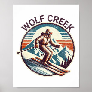 Retro Vintage Wolf Creek Colorado Ski Resort Winte Poster
