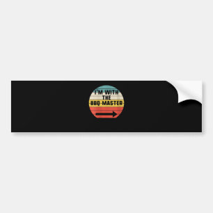 Retro Vintage Womens Im With BBQ Master Bumper Sticker
