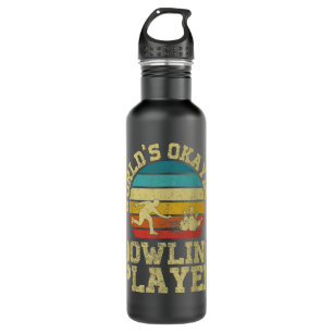 Retro Vintage Worlds Okayest Bowling Player Bowler 710 Ml Water Bottle