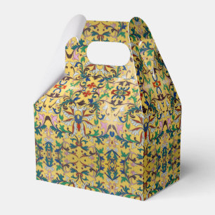 Retro Vintage Yellow Floral Botanical Pattern Cake Favor Box