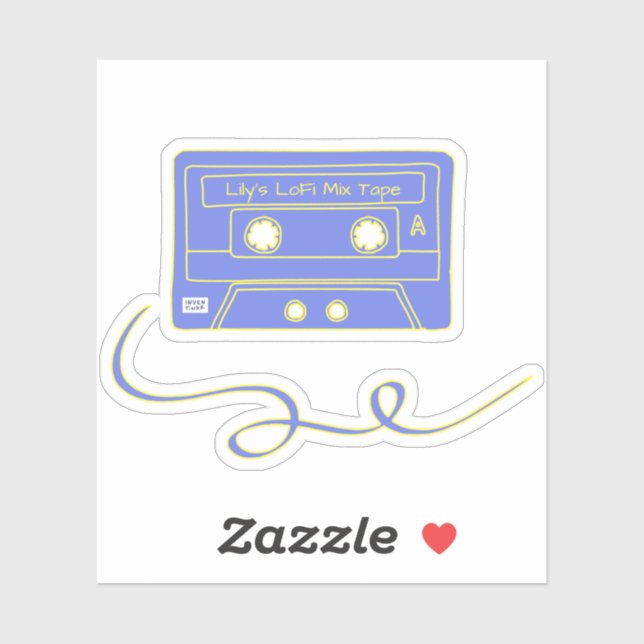 Retro Vintage Yellow Purple Cassette Tape SVG (Sheet)