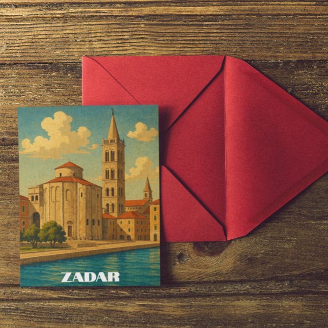 Retro Vintage Zadar Croatia Travel Postcard (Retro Vintage Zadar Croatia Travel Postcard)
