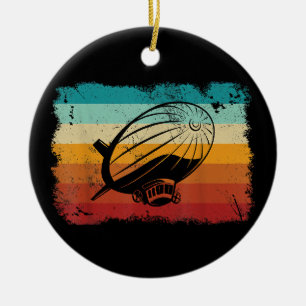 Retro Vintage Zeppelin Dirigible Airship Zepplin L Ceramic Ornament