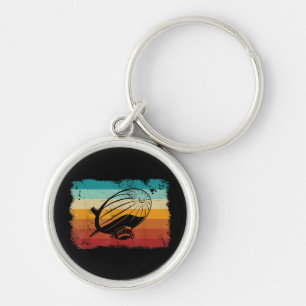 Retro Vintage Zeppelin Dirigible Airship Zepplin L Keychain