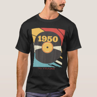 Retro Vinyl 1950 70Th Birthday - 70 Years Old Gift T-Shirt