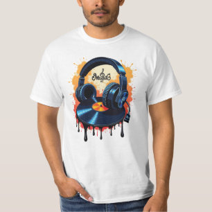 Retro Vinyl Beats & Headphones T-Shirt
