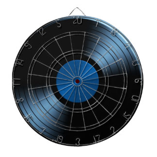 Retro Vinyl Record Album in Blue Dartboard