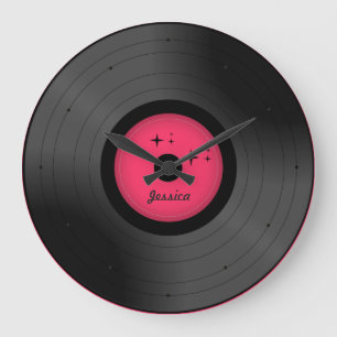 Retro Vinyl Record All Colours Personalized Clock