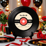 Retro Vinyl Record Birthday Paper Plate<br><div class="desc">Bring the groove to your celebration with our Retro Vinyl Record Birthday Paper Plates, perfectly matching our best-selling vinyl invitation design. Featuring a realistic record print with a customizable centre label, these plates are ideal for music-themed birthdays, 70s/80s parties, DJ celebrations, and milestone events. Add your name, age, and event...</div>