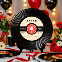 Retro Vinyl Record Birthday Paper Plate 