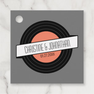 Retro Vinyl Record Favour Tags