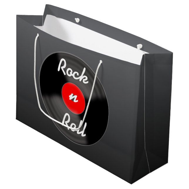 Retro Vinyl Record Gift Bag (Front Angled)