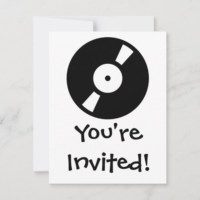 retro vinyl record invitation (Front)