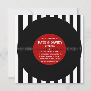 Retro Vinyl Record l Faire-part de mariage moderne