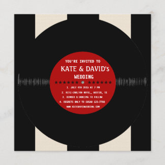 Retro Vinyl Record l Modern Wedding Invitation