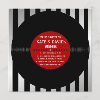 Retro Vinyl Record l Modern Wedding Invitation