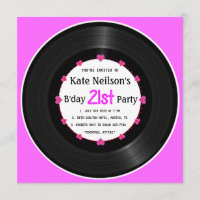 Retro Vinyl Record | Modern Chic 21st Birthday