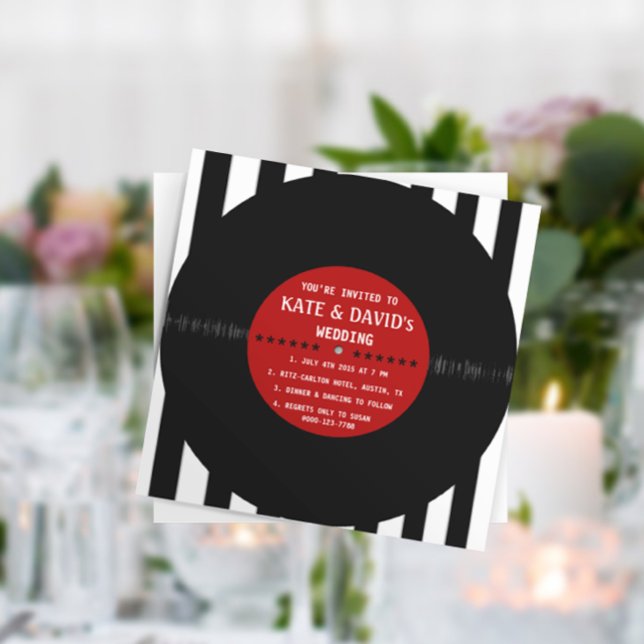 Retro Vinyl Record | Modern Wedding Invitation (Creator Uploaded)