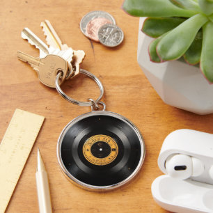 Retro Vinyl Record Music Lover Keychain
