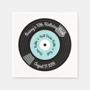 Retro Vinyl Record Party Napkin