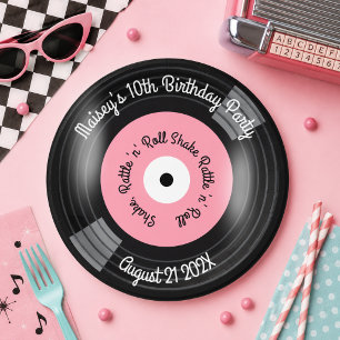 Retro Vinyl Record Party Paper Plate
