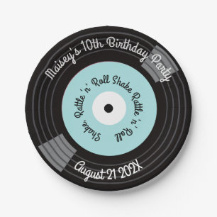 Retro Vinyl Record Party Paper Plate