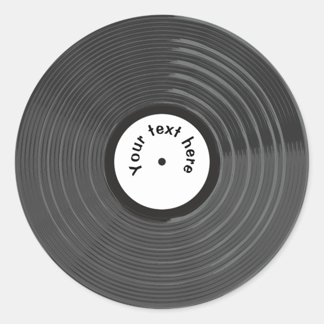 Retro Vinyl Record Personalized  Classic Round Sticker (Front)