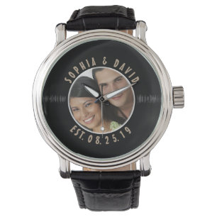 Retro Vinyl Record Photo Custom Wedding Keepsake Watch