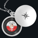 Retro Vinyl Record Photo Wedding Date Anniversary Silver Plated Necklace<br><div class="desc">A novel,  romantic and unique gift for weddings/anniversaries. All the default text can be fully customized with your own wordings,  and you can also change the fonts,  sizes,  & colours of the text. Sample image is for you to replace with your favourite photo.</div>