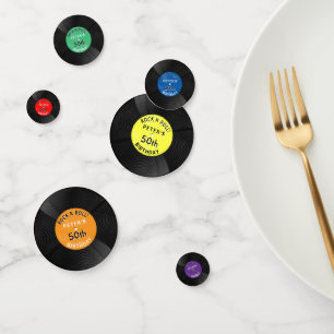 Retro Vinyl Record Rock N Roll Colourful Birthday Confetti