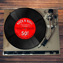 Retro Vinyl Record Rock N Roll Red Birthday